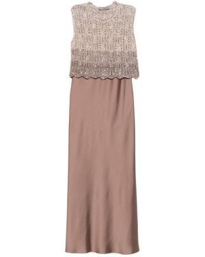 D.exterior Embellished Detail Maxi Dress - Natural