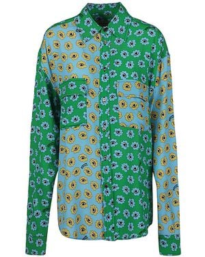 ALESSANDRO ENRIQUEZ Printed Viscose Button-Up Shirt - Green