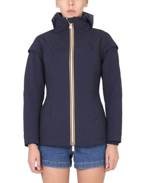K-Way Solid Hood Jacket - Blue
