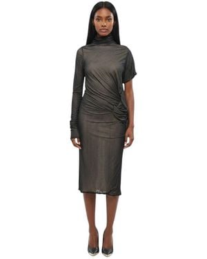 Maison Margiela Mock Collar Midi Dress - Black