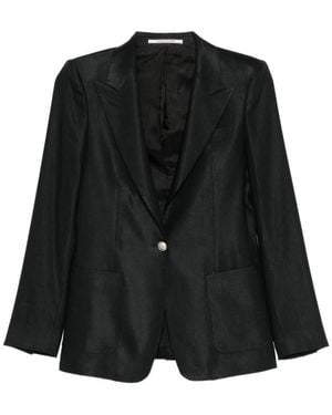 Tagliatore Solid Peaked Lapel Suit - Black