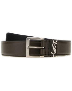 Saint Laurent Dark Solid Buckle Belt - White