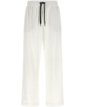 Brunello Cucinelli Relaxed Drawstring Trousers - White