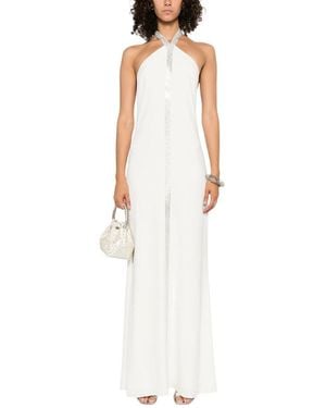 ‎Taller Marmo Halter Neck Full Length Dress - White
