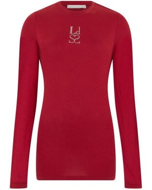 Ludovic de Saint Sernin Logo Crew Neck Top - Red