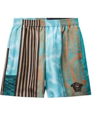 Versace Regular Logo Shorts - Blue