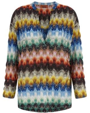 Missoni Loose Chevron Shirt - Gray