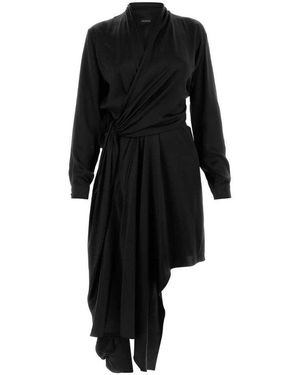Balenciaga Silk Midi Dress - Black