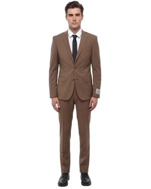 Corneliani Notched Lapel Suit - Brown