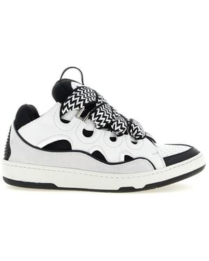 Lanvin Woven Curb Sneakers - White