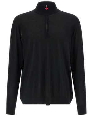 Kiton Half Zip Sweater - Black