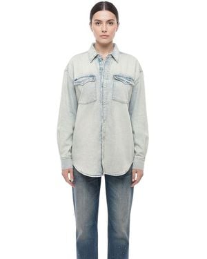 RE/DONE Light Oversized Solid Shirt - Grey