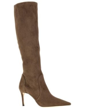 Stuart Weitzman Suede Stuart-Power Boots - Brown