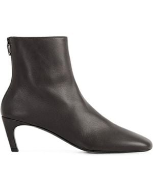 TOTEME Leather Ankle Boots - Brown