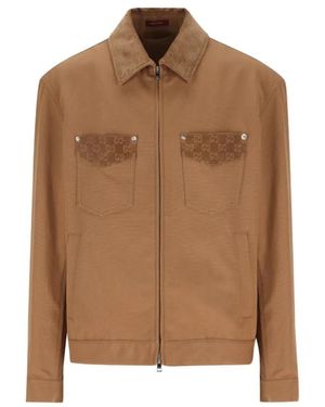 Gucci Shirt Collar Jacket - Brown