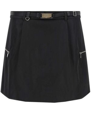 Prada Solid Mini Skirt - Black