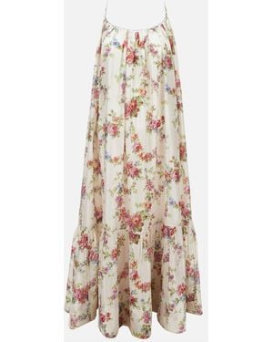 Péro Printed Dress - White