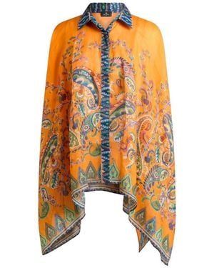 Etro Shirt Collar Paisley Print Shirt - Orange