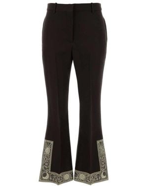 Burberry Dark Flared Flat Front Pant - Black