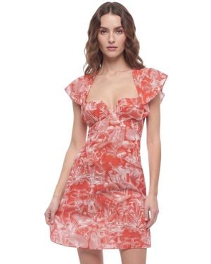 Stella McCartney Sweet Heart Neck Mini Dress - Red