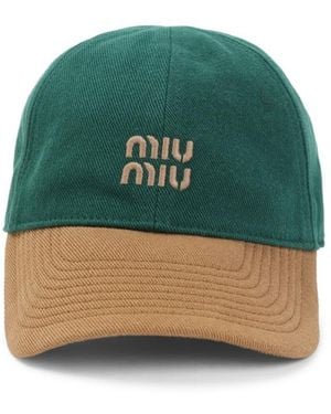 Miu Miu Logo Baseball Hat - Green