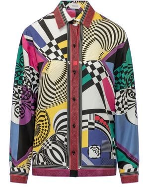Versace Regular Printed Shirt - Gray