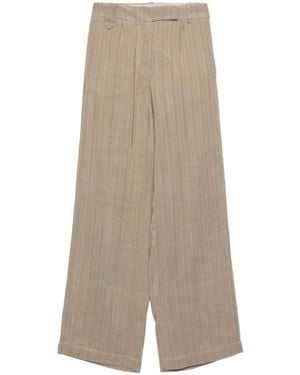 Alysi Tailored Flat Front Pant - Natural