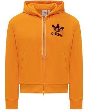 Wales Bonner Logo Hood Sweatshirt - Orange