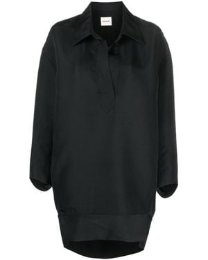 KHAITE Solid Mini Dress - Black