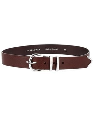sunflower Textured Buckle Belt - Brown