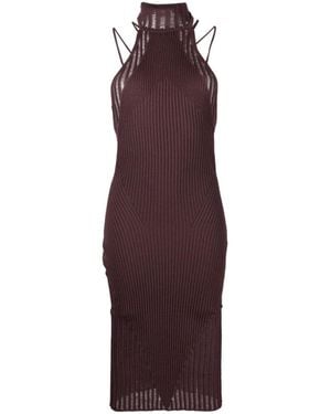 ANDREADAMO Ribbed Midi Dress - Purple