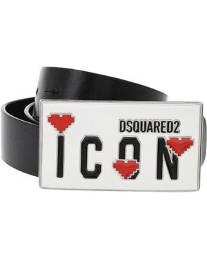 DSquared² Icon Logo Casual Belt - Black