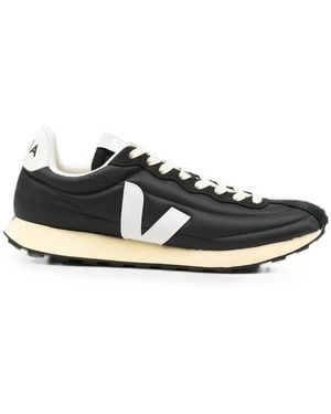 Veja Logo Paneled Sneakers - Black