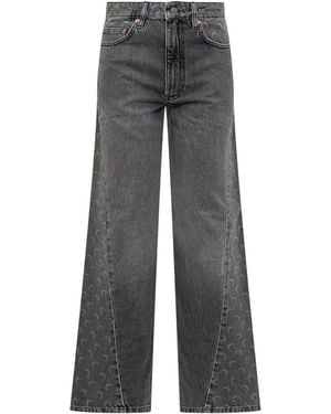 Marine Serre Moon Panel Jeans - Gray