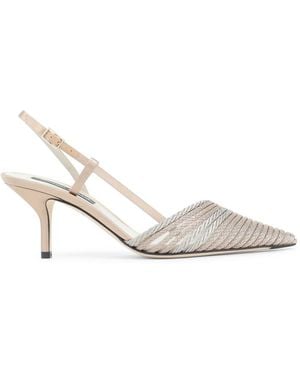 Giorgio Armani Nude And Satin Slingback - Metallic