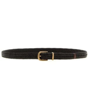 Brunello Cucinelli Stretch Woven Belt - Black