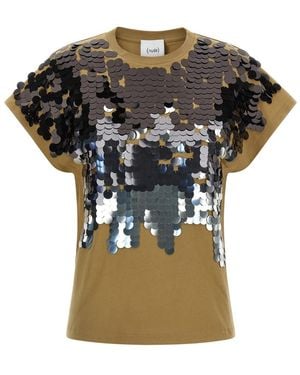 Nude Sequin T-Shirt - Brown