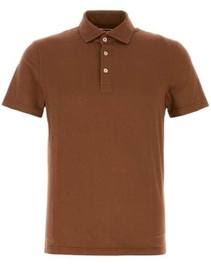 Fedeli Shirt Collar Polo - Brown
