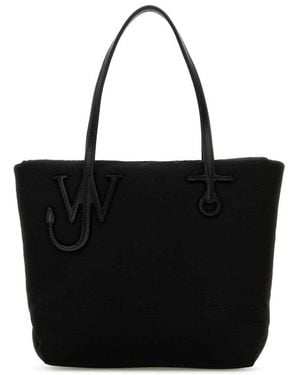 JW Anderson Puffy Anchor Top Zip Tote - Black