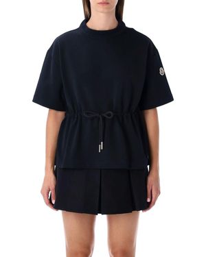 Moncler Drawstring-Waist T-Shirt - Black