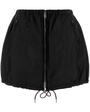 Prada Solid Mini Skirt - Black