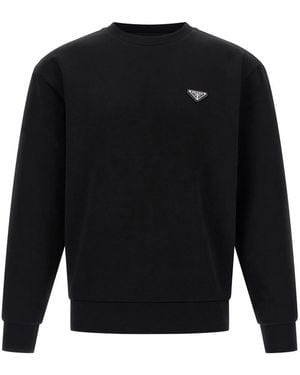 Prada Logo Crew Neck Sweatshirt - Black
