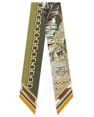 Ferragamo Felini Printed Scarf - Green