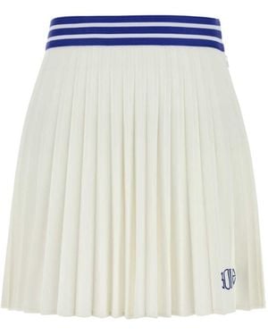 Bode Pleated Mini Skirt - White