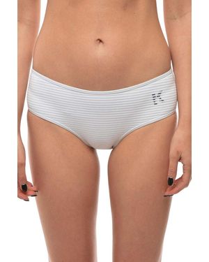 KARL LAGERFELD Stripes Bikini Bottom Swimwear - White