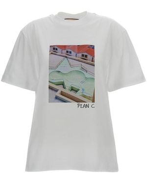 Plan C Graphic Crew Neck T-Shirt - White