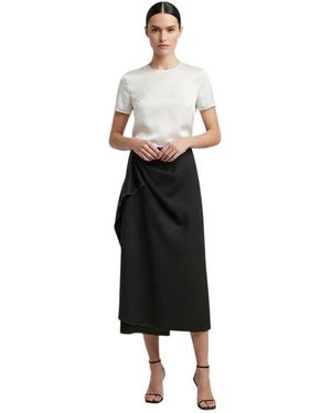 Lanvin Solid Midi Skirt - Black