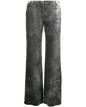 Alberta Ferretti Low-Rise Pants - Gray