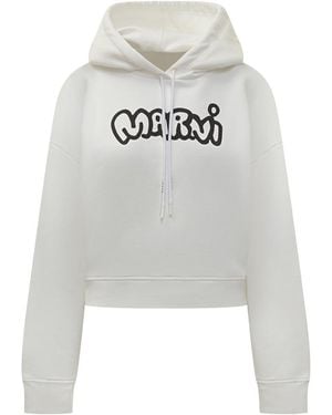 Marni Logo Hood Sweatshirt - Gray