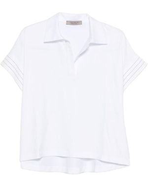 D.exterior Shirt Collar Polo - White